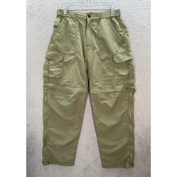 REI Co Op Pants Mens Medium x 30 Green Sahara Convertible UPF Outdoors Hiking - Picture 1 of 12